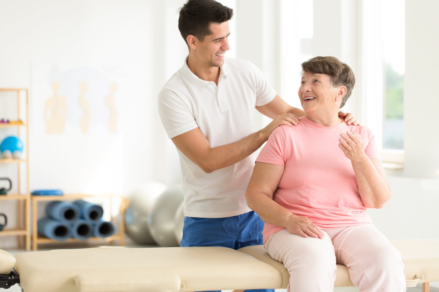 Physiotherapist with a senior